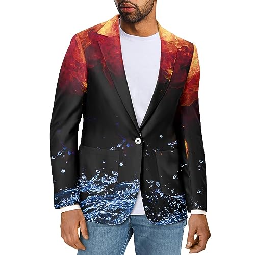 Forchrinse Rooster Mens Sport Coat Causal Blazer One Button Business Dress Jackets Fall Spring Suit Blazer Lightweight2
