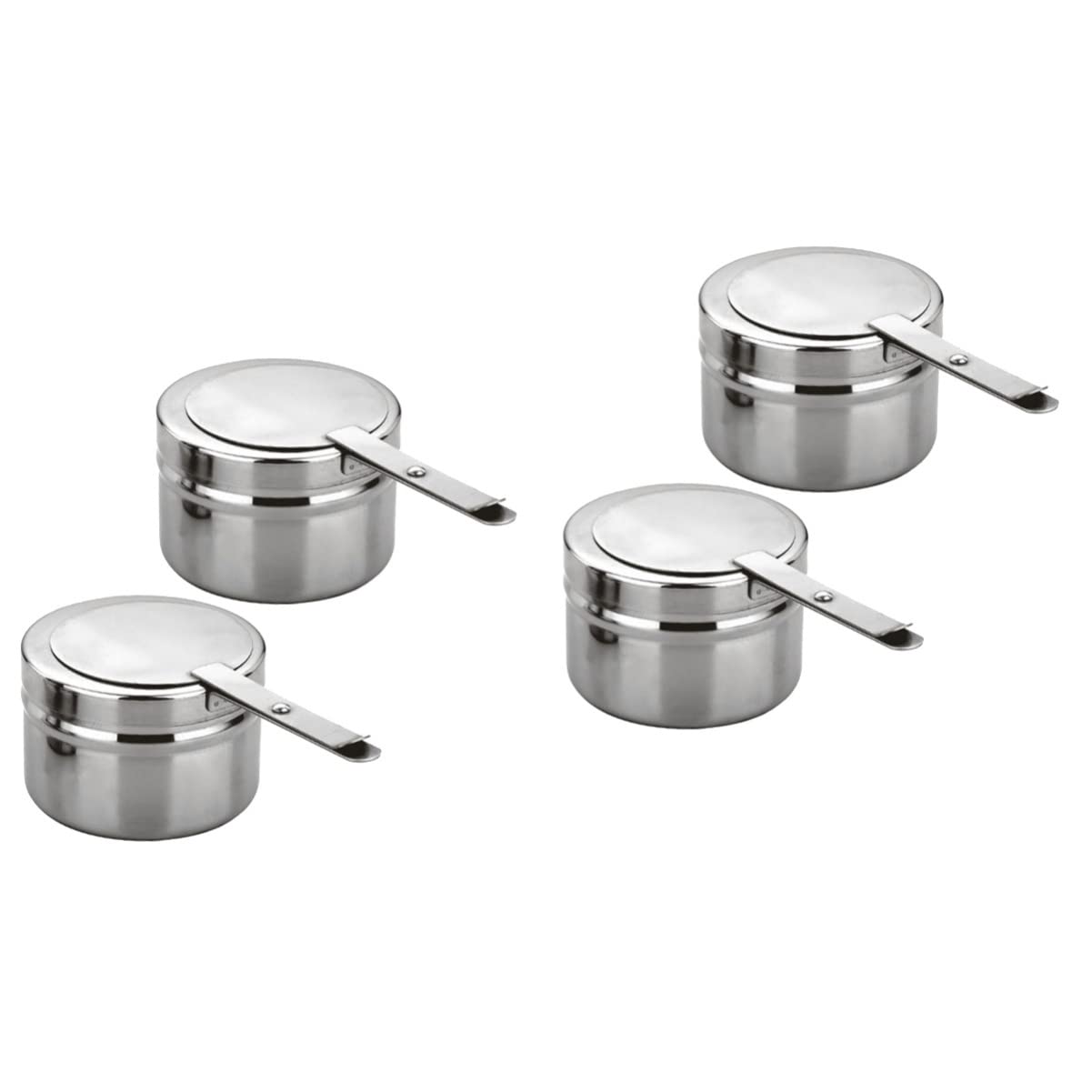 4pcs Stainless Steel Fuel Holder with Cover for Chafer Elegant Heat Box for Buffets and Barbecue Parties Replacement for Food Warmers