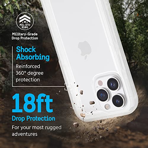 Image of Pelican Voyager Series - iPhone 13 Pro Case - 18ft Military Grade Drop Protection, Compatible with Wireless Charging - with Belt Clip Holster - Heavy Duty, Rugged, Anti Yellowing - Clear
