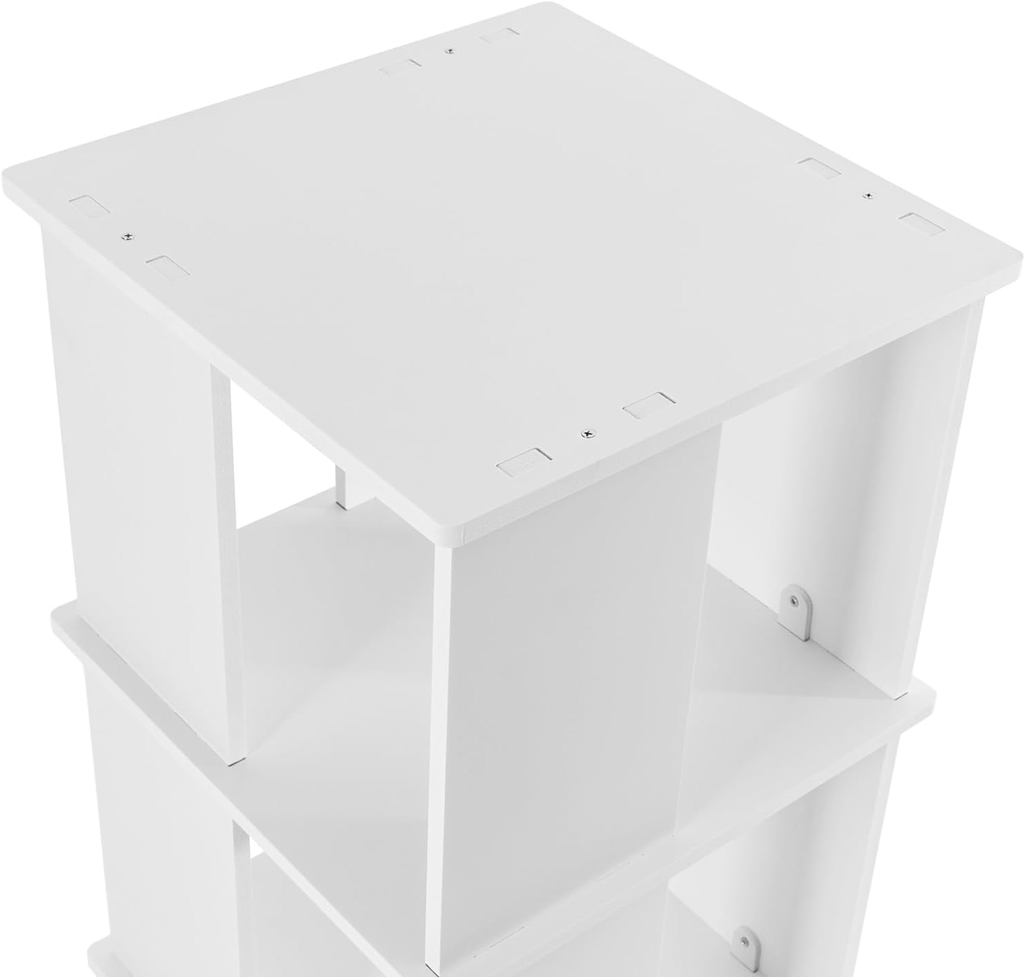 Rotating Bookshelf, 3-Shelf 360° Solid Wood Book Shelf Tower, Stackable Revolving Bookcase Organizer for Living Room, Bedroom, Study Rooms, Bedrooms, Nurseries, Children's Rooms(White)