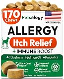 Dog Allergy Relief Chews 170 Count Anti Itch Skin & Immune Support for Dogs