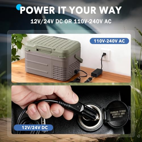 Image of 12 Volt Refrigerator, 11QT Mini Portable Car Fridge, Freezer Compressor Electric Cooler -4℉~68℉, 12 /24V DC 100-240V AC for Truck Van RV SUV Travel Camping Road Boat Trips