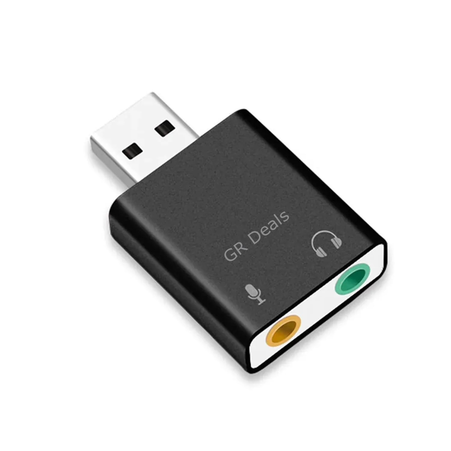 7.1-Channel External USB2.0 Audio Sound Card Adapter for Laptop PC with Cable, Suitable for Headsets & Mic Jacks, USB Sound Card External Adapter with 3.5mm Female. Multicolor.