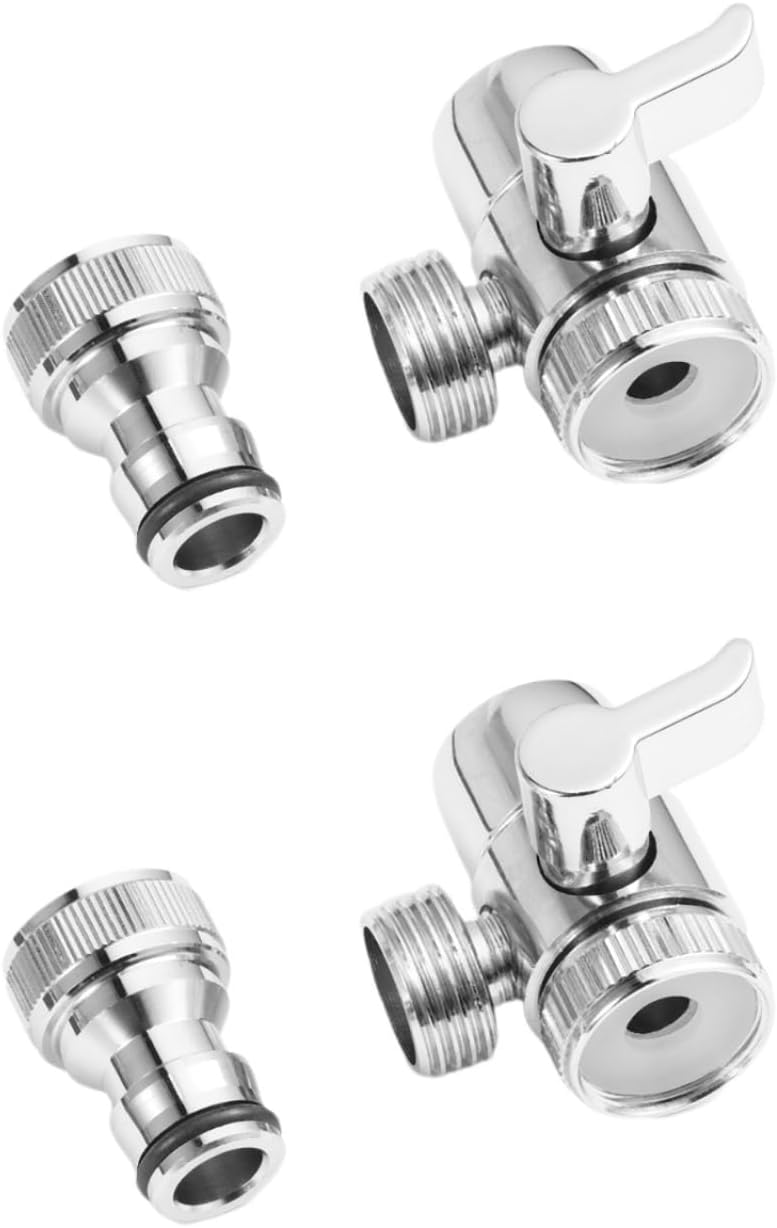 DOITOOL Faucet Adapter Two Ways Inlet Adapter for Washing Machine Sink Faucet for Washing Machine Diverter Valve Connector with 4 Point Water Separator for Hose and Sprayer