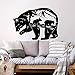 Zdklfm69 Adhesivos Pared Pegatinas de Pared Oso Silueta Oso Pegatinas de Vinilo Osos Bosque montañas Arte Dormitorio decoración guardería decoración de la Pared 58x42cm
