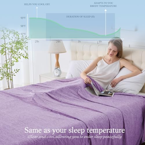 Image of Cooling Blanket King Size, 90 inchx108 inch Cooling Blankets for Hot Sleepers, Cold Blanket Thin Lightweight Breathable Soft for Couch Bed, Lightweight Blanket Keep Cool for Night Sweats