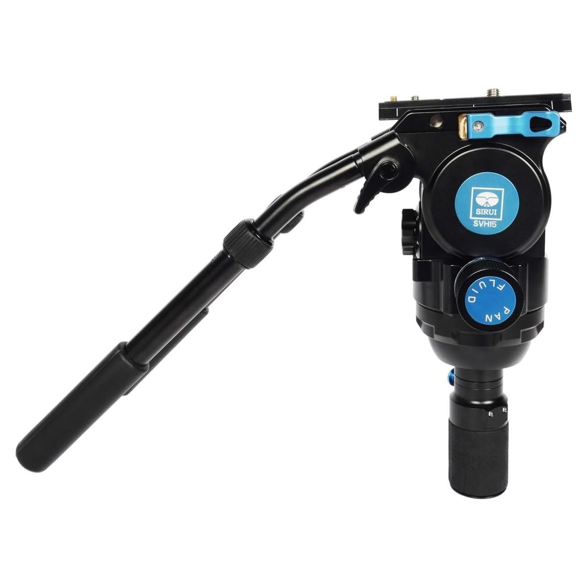 Tête de Fluide vidéo avec Base Plate et poignée réglable, Plaque de dégagement Rapide, poignée à dégagement Rapide de 75 mm pour Plaque de Montage de tête vidéo, Charge jusqu'à 33,​1 kg