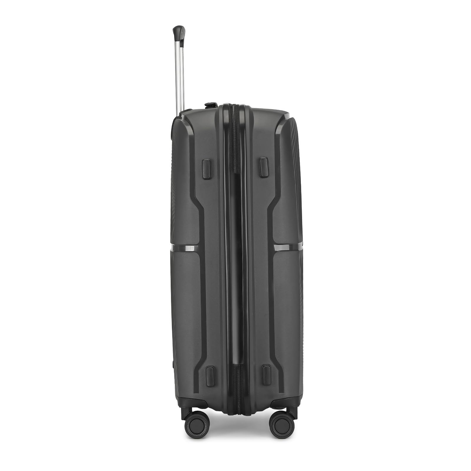 British Traveller Juego de 3 Maletas de Viaje Cabina 55/67/76CM Polipropileno Maletas de Viaje Grandes 23 Kilos con Cerradura TSA (Negro)