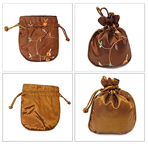 Bolsas de joyería Honbay de seda premium, saquitos de brocado para regalos selectos 5