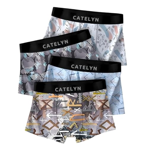 Image of CATELYN Ultra-Soft Nylon Breathable Stretch Trunks Men's Premium Printed Innerwear for Daily Comfort Men Sweatproof (Pack of 4)