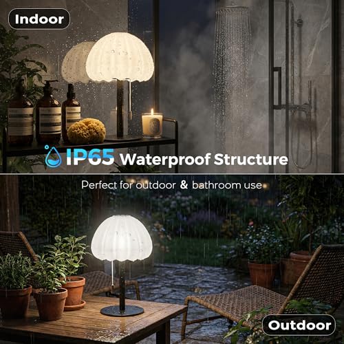 Image of IP65 Waterproof Shower Lamp, Rechargeble Bathroom Lamp with 16 Color Changeable, Cordless Outdoor Table Lamp with Touch&Remote Control Dimmable, LED Desk Night Light for Inside Shower, Bedroom, Patio