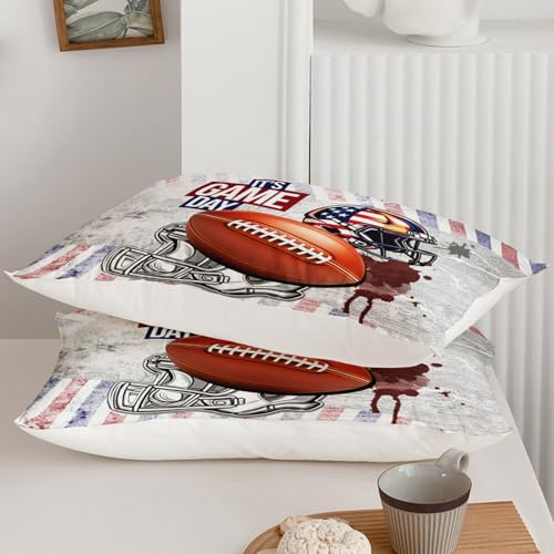Image of QOOMO Baseball Kids Bedding Set,Cartoon Helmet Print Comforter Set Queen Size for Baseball Fan Room Decorat,Soft Lightweight Bed Set All Season,1 Comforter Set 2 Pillowcases