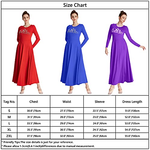 Robe de danse ample Myrisam rouge taille S pour adulte à manches longues - 7
