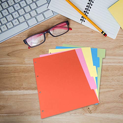 NUOBESTY 6 divisórias de índice de fichário, divisórias de fichário A4 para pastas, cadernos de anot