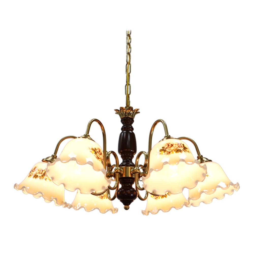 Grand lustre moderne du milieu du siècle suspendu en verre opalin chic