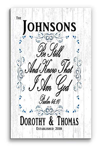 Be Still And Know That I Am God Sign PERSONALIZED Home Blessing Sign - Christian Family Name Gift Sign Farmhouse Style