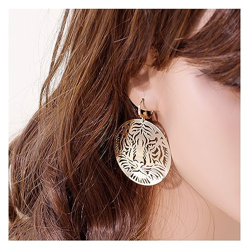 Tiger Earrings for Women Gold Tiger Hoop Earrings Hollow Carved Tiger Earrings Animal Dangle Earrings2