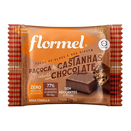 Paçoca de Castanha Chocolate Zero - Flormel 22g