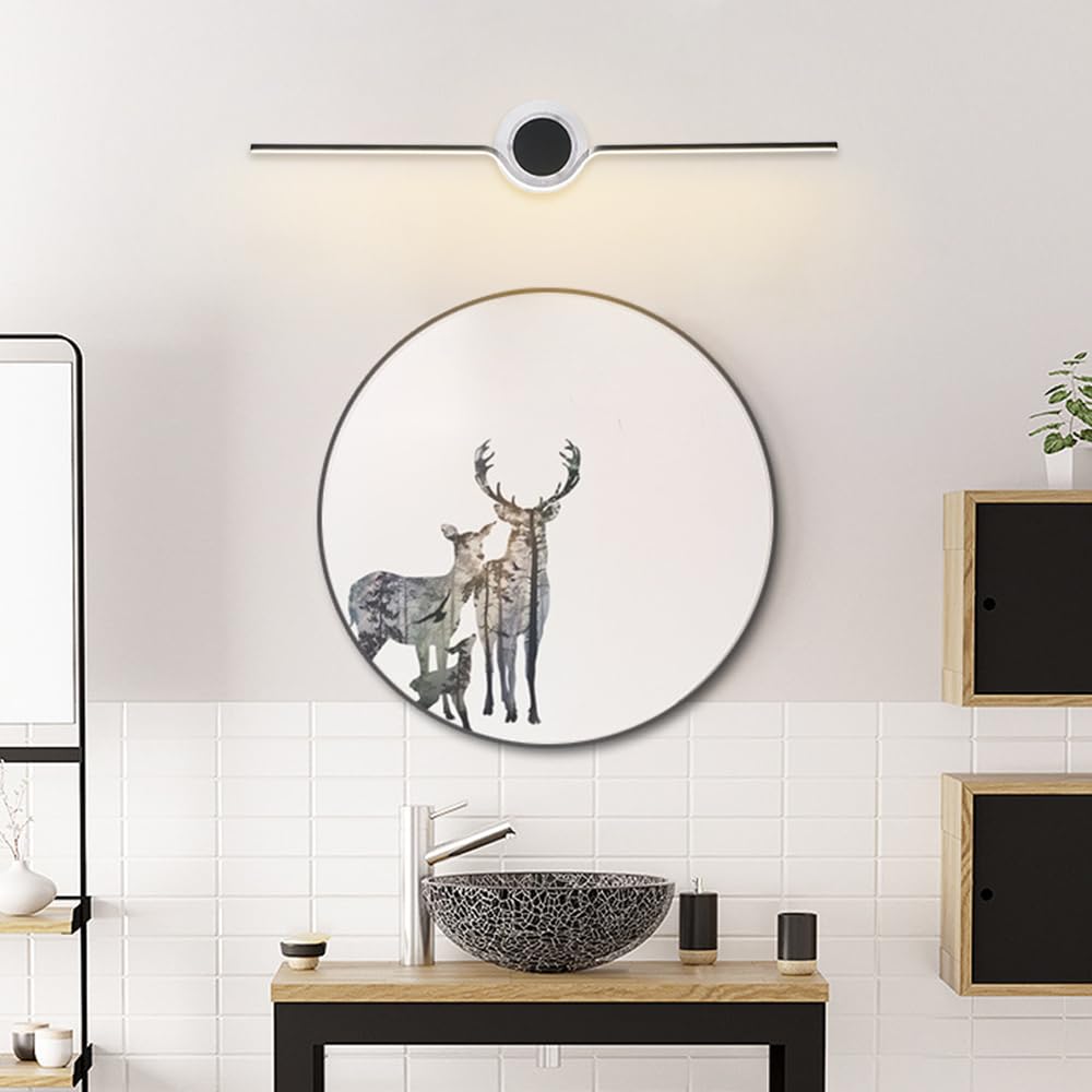 Lampada da toeletta Moderna Nera - Lampada da Parete a LED a Barra Lunga, Luce Calda 3000K, Ideale per Bagno, Camera da Letto, Soggiorno e corridoio