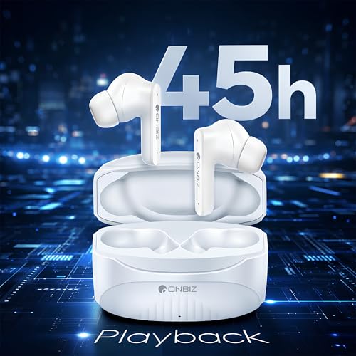 Image of Premium & Stylish True Wireless Earbuds, Bluetooth 5.4, 45 Hour Playback, 10mm Drivers, Type-C Charging (White)