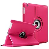 Fintie Apple iPad 2/3/4 Case - 360 Degree Rotating Stand Smart Case Cover for iPad with Retina Display (iPad 4th Generation), the new iPad 3 & iPad 2 (Automatic Wake/Sleep Feature) - Magenta
