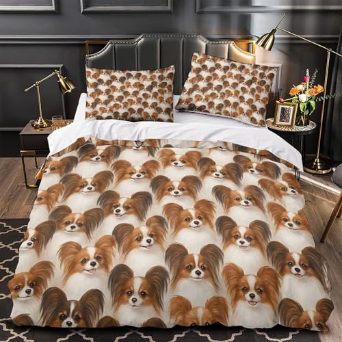 Housse de Couette Chien Papillon Microfibre : Finies les Allergies au Lit - 2