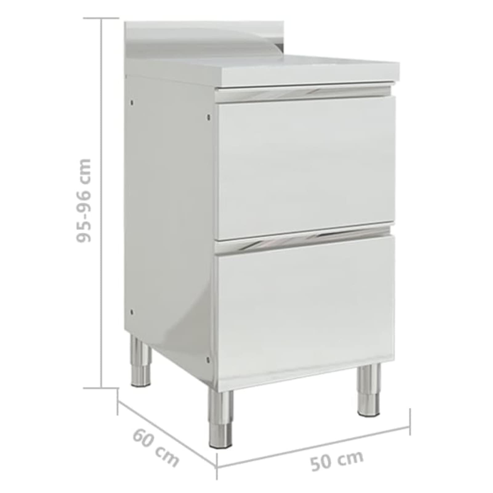 Homgoday Lavello da cucina professionale armadio commerciale utilità lavabo tavolo da lavoro armadio singolo Catering acciaio inox con 2 cassetti