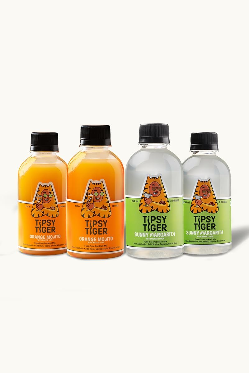 Tipsy Tiger Fuss-Free Cocktail Mixers, Sunny Margarita & Orange Mojito With Kaffir Lime Pack of 2 Each (B0CCRDV991) Amazon Price History, Amazon Price Tracker