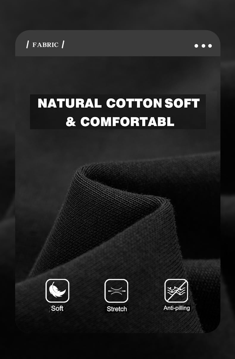 HHZ Men's Cotton Loose Fit Sweapants Baggy Yoga Gym Workout Pants with Pockets Open Bottom Sweatpants Straight Wide Leg - Image 5