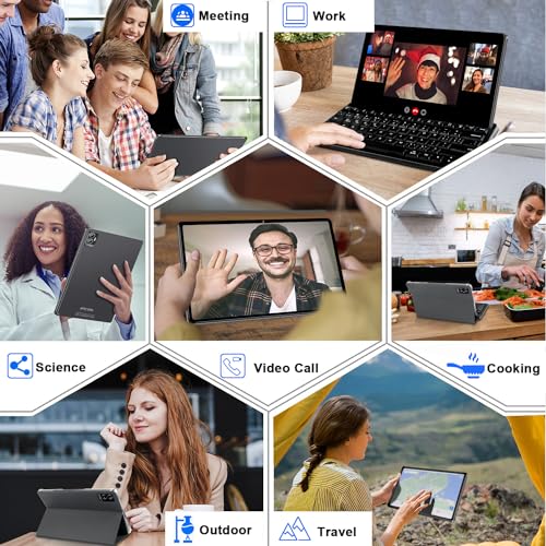 Image of Tablet Android Tablet 11 Inch with 16GB+256GB+2TB Expand, 8600mAh, Support, 5MP+13MP Dual Camera, Bluetooth 5.0, Octa-Core 2.0 GHz, 5G WiFi, 2026 lastest HD Screen Tablet with Keyboard and Mouse, Grey