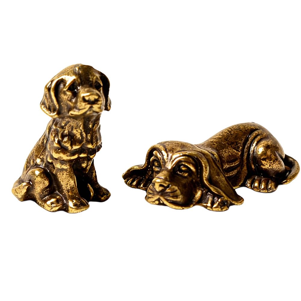 Figurine de gardien en laiton lot de 2 statues de berger en cuivre pour étagère bureau