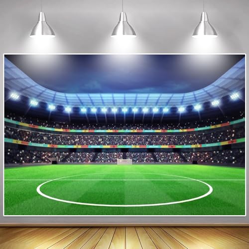 Toile de Fond de Football, 180cm x 110cm Soccer Toile de Fond pour Fête d' anniversaire de Football, Decoration Anniversaire Foot