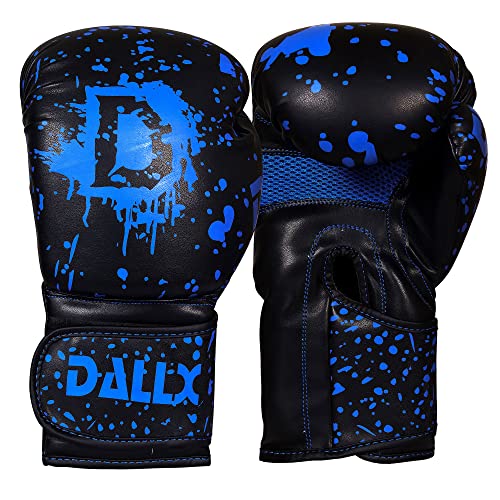 Dallx Boxing Gloves For Mma Fitness Kickboxing Heavy Punching Bag Muay Thai Sparring Gloves For Men And Women (Black Blue, 10 Oz) #TOP8