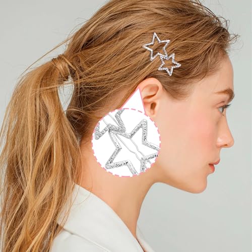 8 piezas pinzas de cabello con estrellas para mujer miniatura 5