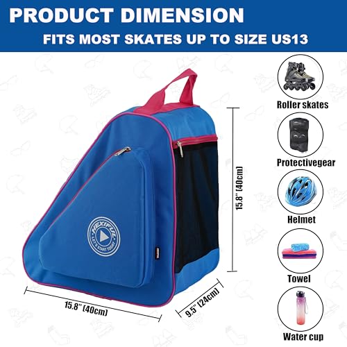 Image of HEXIFUL Skate Bag for Ice, Inline, Roller & Quad Skates - Kids & Adults