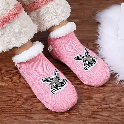 Image of ZYZX Cute Animal Slipper Socks for Women with Grips,Fuzzy Socks Indoor