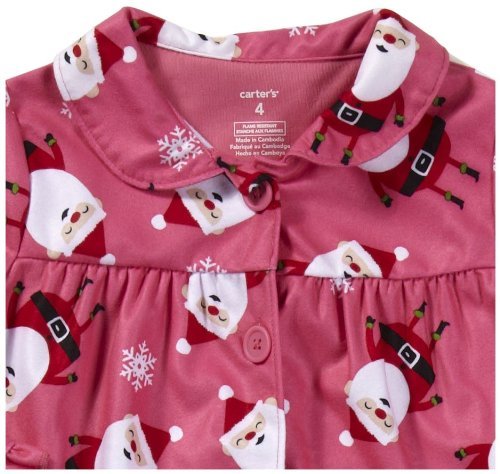 Carter's Girls' 2 Piece Santa Sleepwear Set3