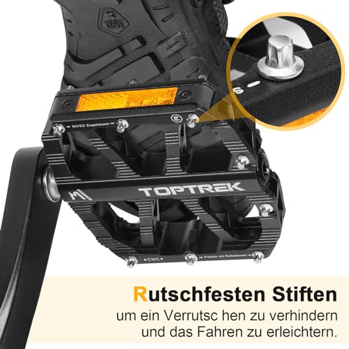 toptrek Fahrradpedale mit StVZO Zugelassen Reflektoren – Ansicht 5