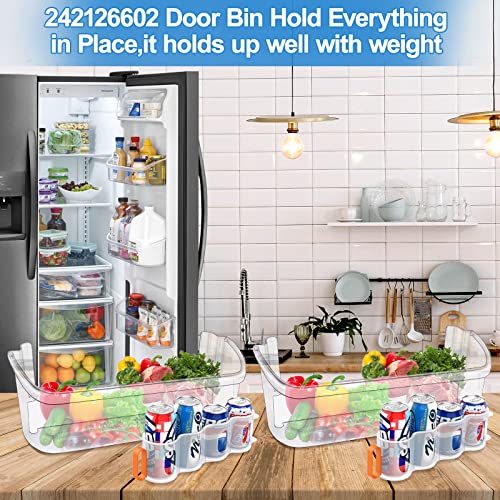 [2 Pack] Upgraded 242126602 Refrigerator Door Bin Shelf Replacement For Frigidaire Electrolux Refrigerator Door Shelf - Side Shelf Rack Parts Ap6278233 Ps12364199 4547407, Bottom 2 Replacement Shelves #TOP6