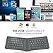 MoKo Foldable Bluetooth Keyboard, Ultra-Slim Portable Wireless Keyboard Rechargable Fit iPad iPhone, Folding Bluetooth Keyboard Compatible with iOS Android Windows Tablet Smartphone Laptop, Gray