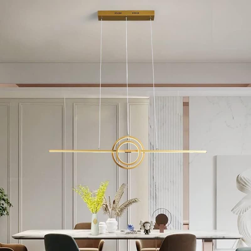 Suspension LED dimmable 42W noire et or moderne CFWSHJ pour table de salon