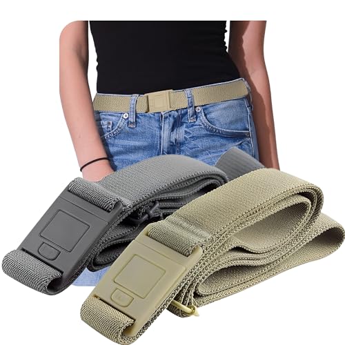 Image of Womens Belts for Jeans, Invisible Flat Buckle Belt, Adjustable Stretch Fit | Adjustable Invisible Belt with Flat Buckle, No Bulge, Comfortable All Day Fit for Jeans, Pants and Dress