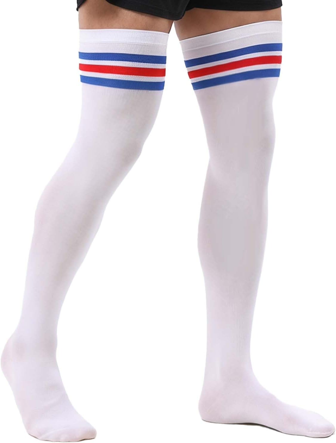 Men's Sissy Thigh High Socks Over Knee Socks,Femboy Long Stockings for Cross-dressers,Crossdressing Lingerie for Men