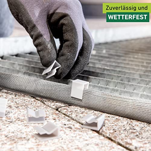 Windhager Befestigungsklammern Edelstahl, Lichtschachtabdeckungen, Kellerschachtabdeckungen, Befestigungs-Clips, Befestigungs-Set, 12 Stück