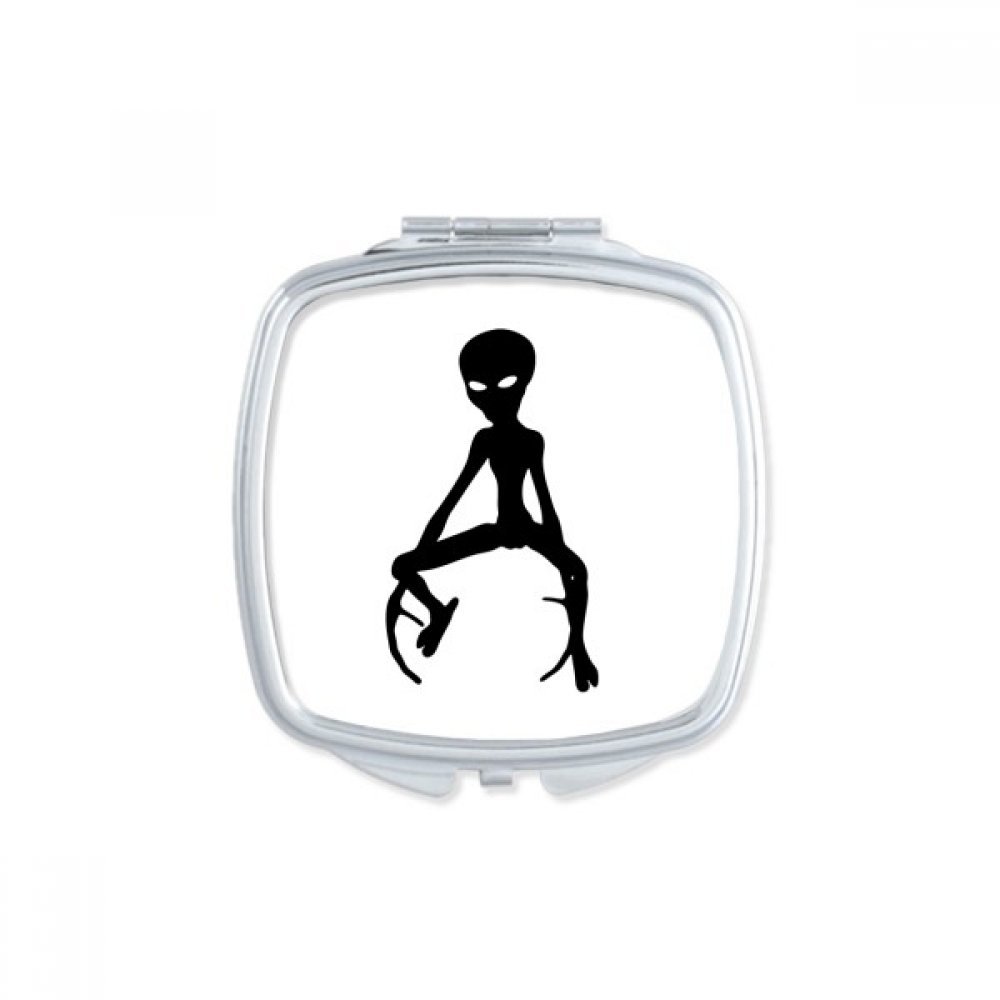 Miroir de poche alien de l'espace maquillage compact et portable de voyage