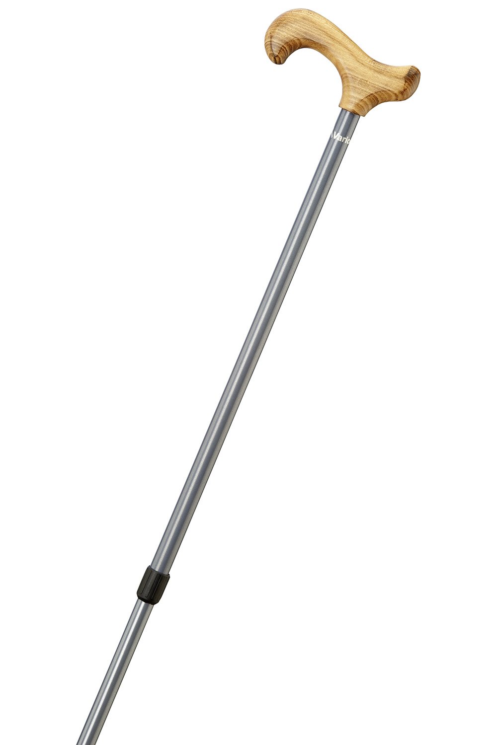 Gastrock Gehstock Teleskopstock Vario-Derby, mit Gummipuffer - Metallic Grau