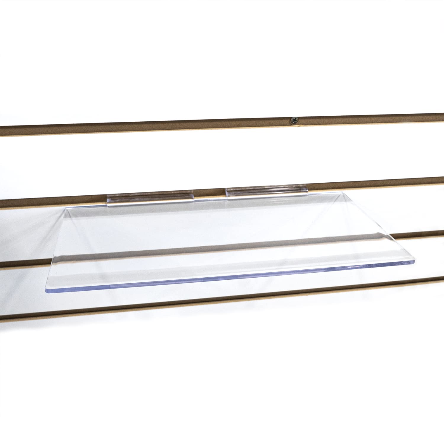 STORE FIXTURES DIRECT Large Clear Acrylic Slatwall Shoe Shelf, 6