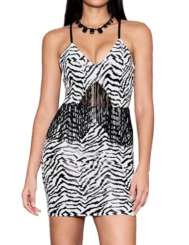 BELLA BARNETT Zebra Spaghetti Strap Dress