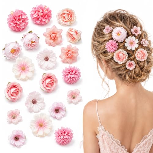 ZZHBOO 20 Acconciature per Capelli Comunione, Fiori Artificiali in Seta, Decorazioni per Bambine, Ragazze, Prima Comunione, Battesimo, Feste, Compleanni