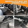 CarBole Car Steering Wheel Lock Universal with 3 Keys,Brake Pedal Clutch Lock Telescopic Hook Universal Anti-Theft.Fit for Cars, Trucks, Vans and SUVs (Silver) #5